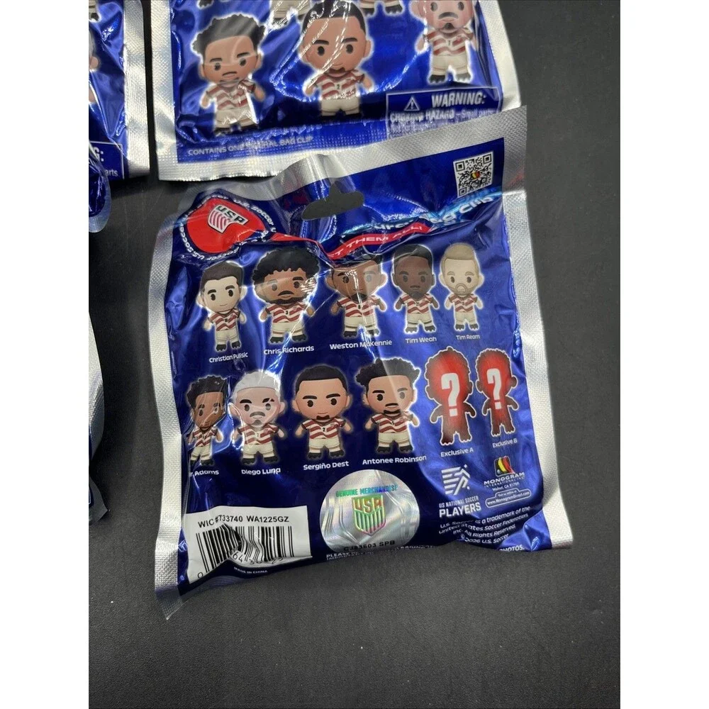 9 - Unopened Monogram USA National Soccer Team Player Figural Bag Clip Keychain